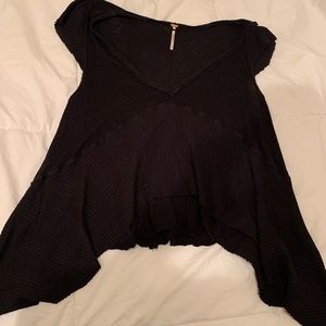Free people black cap sleeve top